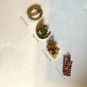 reuse fix repurpose lot of rhinestone pieces 3pins 1 hair clip